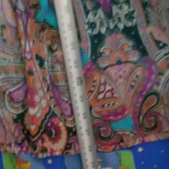 Co-Me Como Summer Dress Size Small Floral Pattern Aqua / Purple Color - Picture 7 of 12